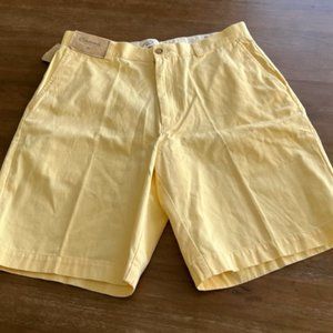 New Roundtree & Yorke Casuals Men’s 34 Chino‎ Style Shorts Pale Yellow NWT